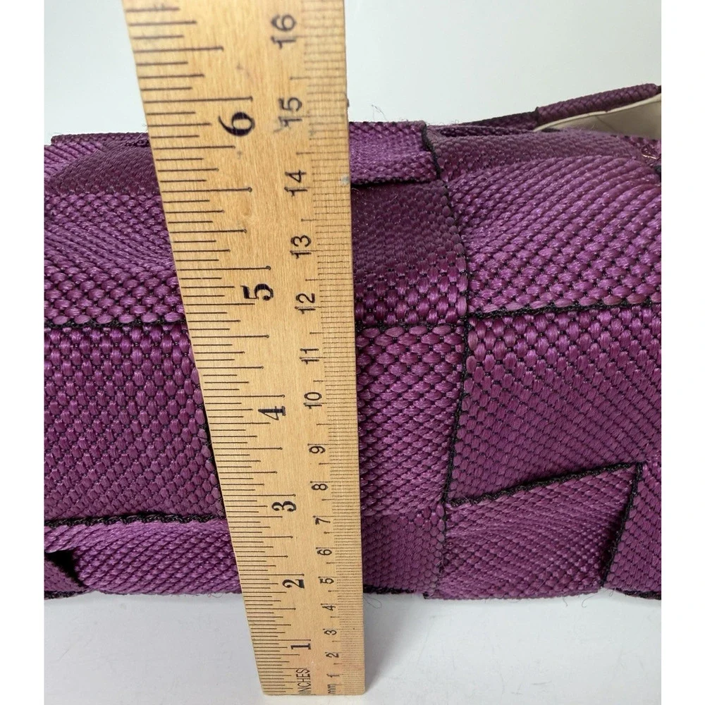 Gabrielle Italy Purple Woven Satchel Textured Basket Weave Turn Lock Purse